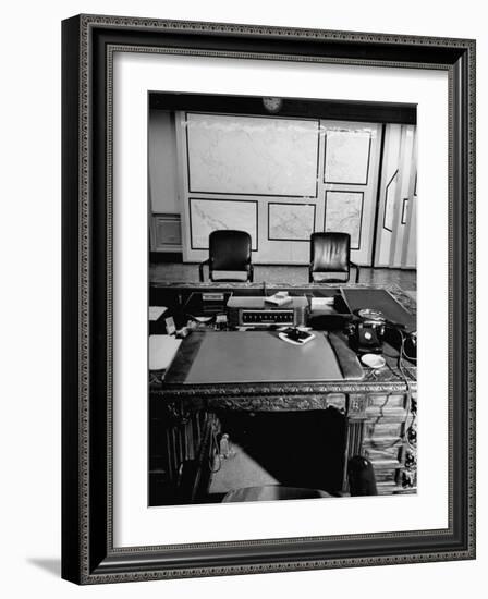 Maps and Furniture in Office That is Part of Suite of the Highest Ranking Officer at the Pentagon-Myron Davis-Framed Photographic Print