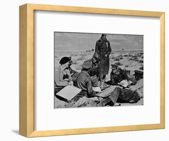 'Maps and plans are spread on the sand', 1942 (1944)-Unknown-Framed Photographic Print