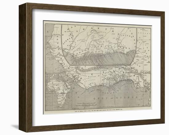 Maps of Africa, Upper Guinea, and the Gold Coast, Showing the Site of the Ashantee War-John Dower-Framed Giclee Print