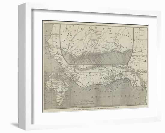 Maps of Africa, Upper Guinea, and the Gold Coast, Showing the Site of the Ashantee War-John Dower-Framed Giclee Print