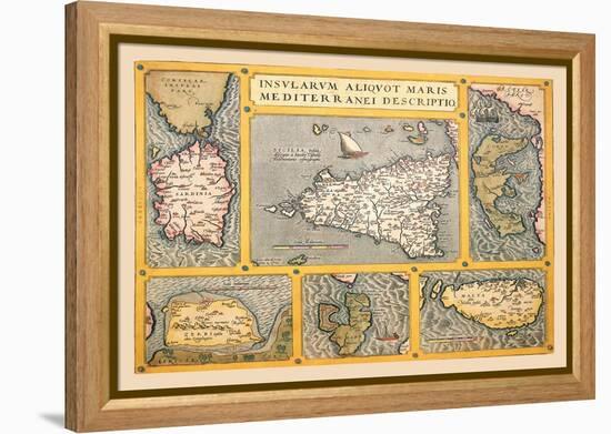 Maps of Italian Islands-Abraham Ortelius-Framed Stretched Canvas