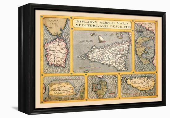 Maps of Italian Islands-Abraham Ortelius-Framed Stretched Canvas