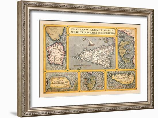 Maps of Italian Islands-Abraham Ortelius-Framed Art Print