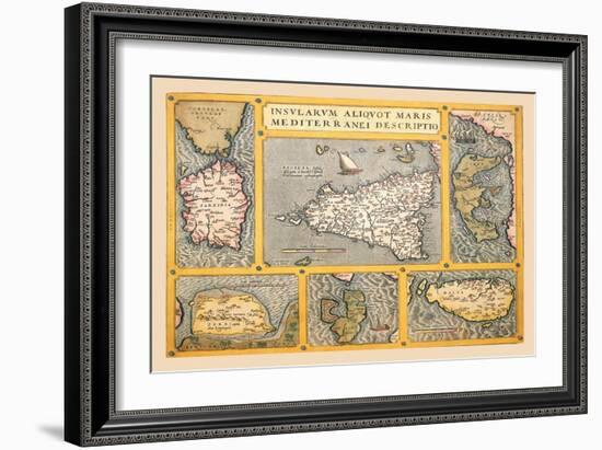 Maps of Italian Islands-Abraham Ortelius-Framed Art Print