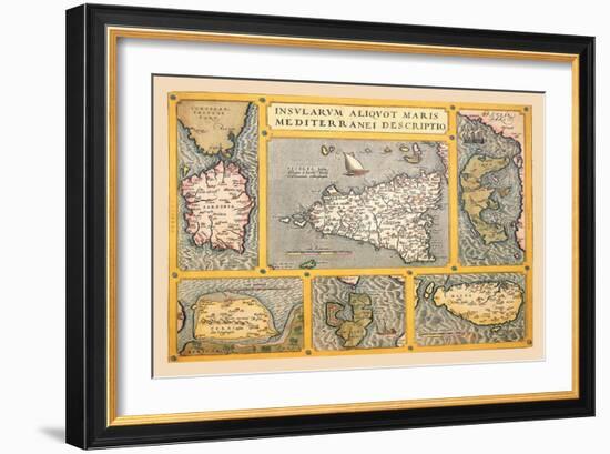 Maps of Italian Islands-Abraham Ortelius-Framed Art Print