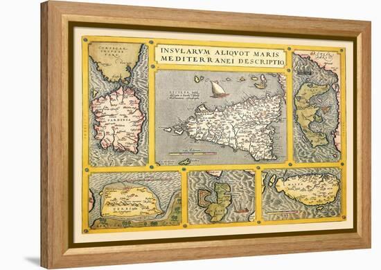 Maps of Italian Islands-Abraham Ortelius-Framed Stretched Canvas