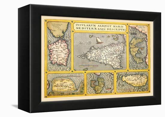 Maps of Italian Islands-Abraham Ortelius-Framed Stretched Canvas