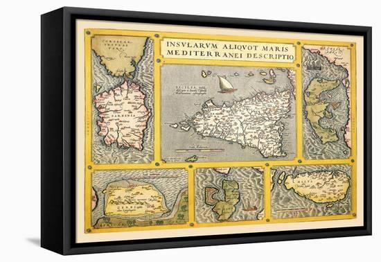 Maps of Italian Islands-Abraham Ortelius-Framed Stretched Canvas