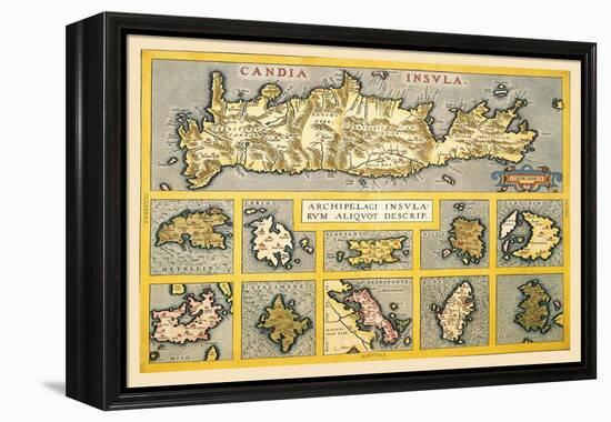 Maps of Mediterranean Islands-Abraham Ortelius-Framed Stretched Canvas