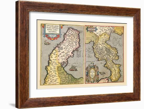 Maps of Peninsulas-Abraham Ortelius-Framed Art Print