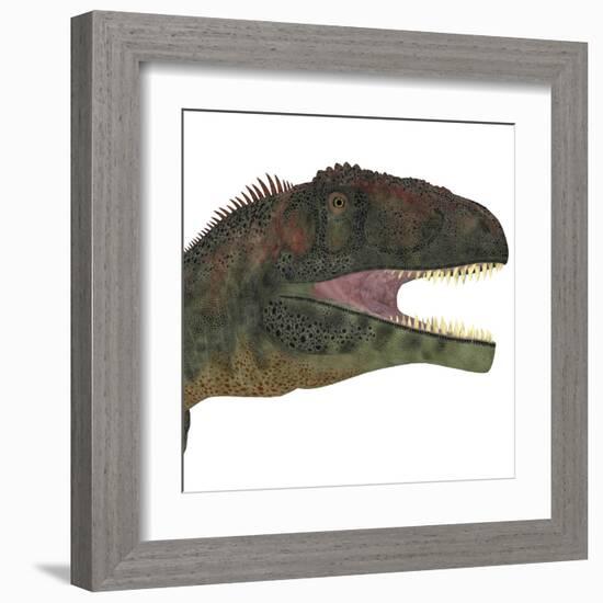 Mapusaurus Dinosaur Head-Stocktrek Images-Framed Art Print