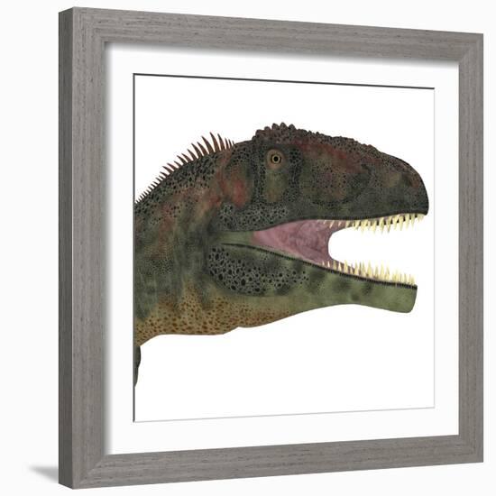 Mapusaurus Dinosaur Head-Stocktrek Images-Framed Art Print