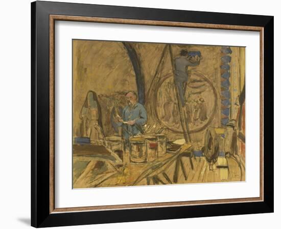 Maquette pour le portrait de Maurice Denis-Edouard Vuillard-Framed Giclee Print