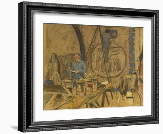 Maquette pour le portrait de Maurice Denis-Edouard Vuillard-Framed Giclee Print