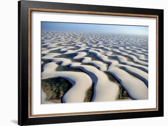 Maranhao State, Brazil - August. 21. 2010 : Aerial View of Lencois Maranhenses National Park, Brazi-T photography-Framed Photographic Print