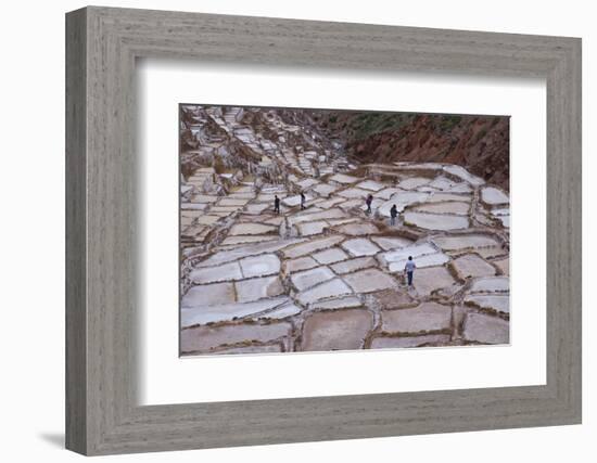 Maras Saltpan Salinas in the Sacred Valley of the Incas, near Cusco, Peru, South America-Julio Etchart-Framed Photographic Print