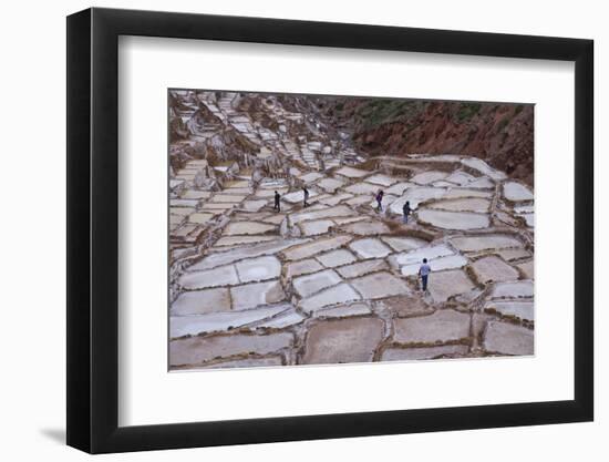 Maras Saltpan Salinas in the Sacred Valley of the Incas, near Cusco, Peru, South America-Julio Etchart-Framed Photographic Print