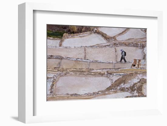 Maras Saltpan Salinas in the Sacred Valley of the Incas, near Cusco, Peru, South America-Julio Etchart-Framed Photographic Print