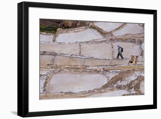 Maras Saltpan Salinas in the Sacred Valley of the Incas, near Cusco, Peru, South America-Julio Etchart-Framed Photographic Print