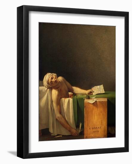 Marat Assassinated (The Death of Marat) by Jacques-Louis David-Fine Art-Framed Photographic Print
