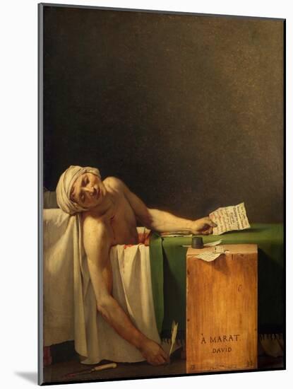 Marat Assassinated (The Death of Marat) by Jacques-Louis David-Fine Art-Mounted Photographic Print