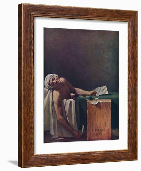 'Marat assassine', (The Death of Marat), 1793, (1937)-Jacques-Louis David-Framed Giclee Print