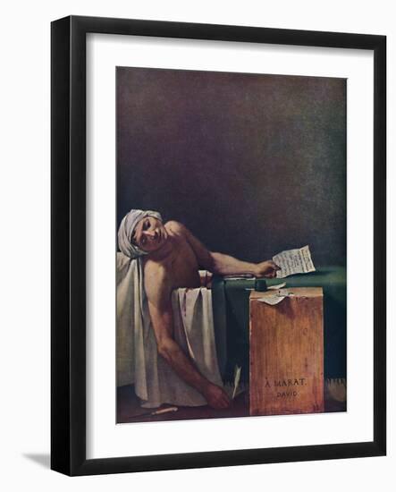 'Marat assassine', (The Death of Marat), 1793, (1937)-Jacques-Louis David-Framed Giclee Print