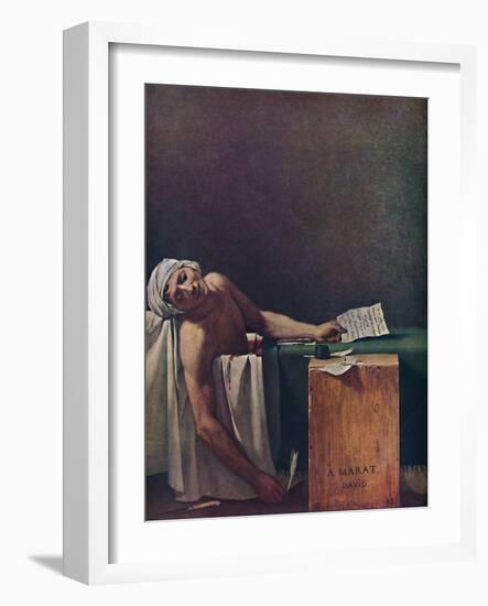 'Marat assassine', (The Death of Marat), 1793, (1937)-Jacques-Louis David-Framed Giclee Print