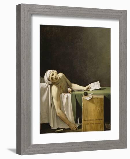 Marat assassiné-Jacques-Louis David-Framed Giclee Print