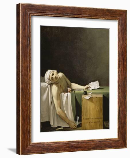 Marat assassiné-Jacques-Louis David-Framed Giclee Print