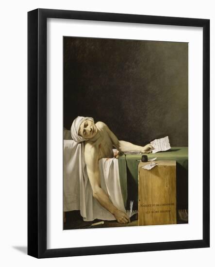 Marat assassiné-Jacques-Louis David-Framed Giclee Print