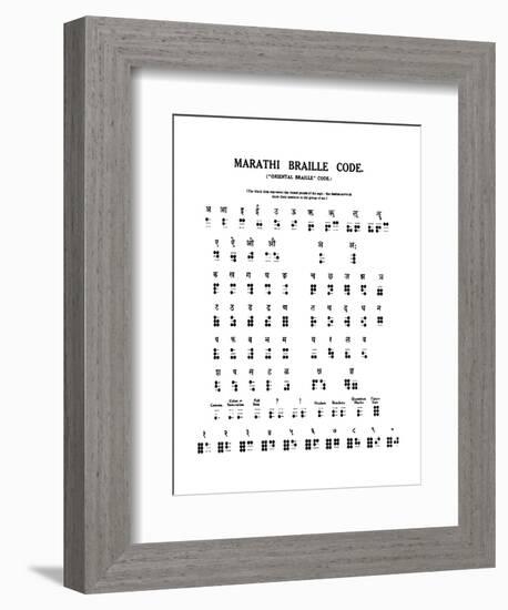 'Marathi Braille Code', 1919-Unknown-Framed Giclee Print