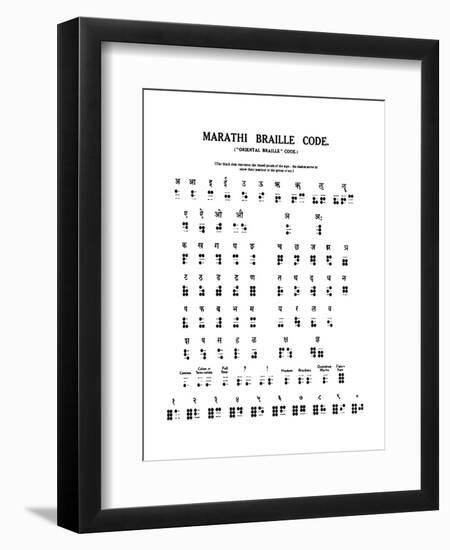 'Marathi Braille Code', 1919-Unknown-Framed Giclee Print