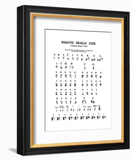 'Marathi Braille Code', 1919-Unknown-Framed Giclee Print