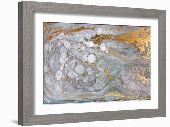 Marble Abstract Acrylic Background. Nature Marbling Artwork Texture. Gold Glitter.-Ana Babii-Framed Art Print