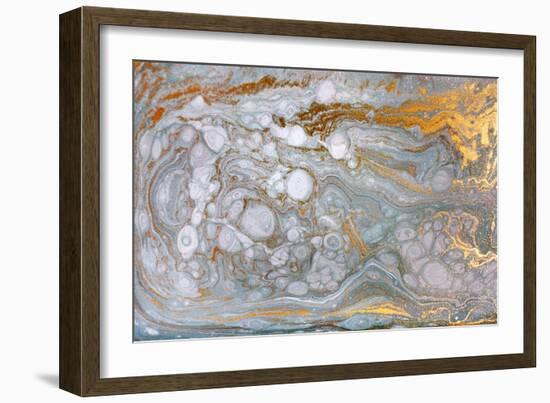 Marble Abstract Acrylic Background. Nature Marbling Artwork Texture. Gold Glitter.-Ana Babii-Framed Art Print