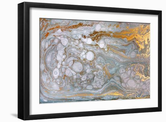 Marble Abstract Acrylic Background. Nature Marbling Artwork Texture. Gold Glitter.-Ana Babii-Framed Art Print