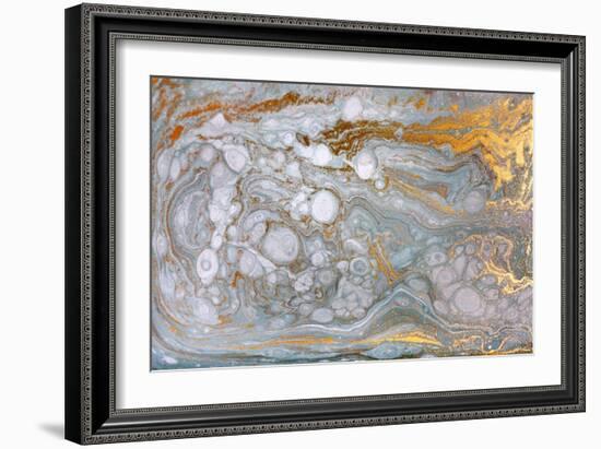 Marble Abstract Acrylic Background. Nature Marbling Artwork Texture. Gold Glitter.-Ana Babii-Framed Art Print