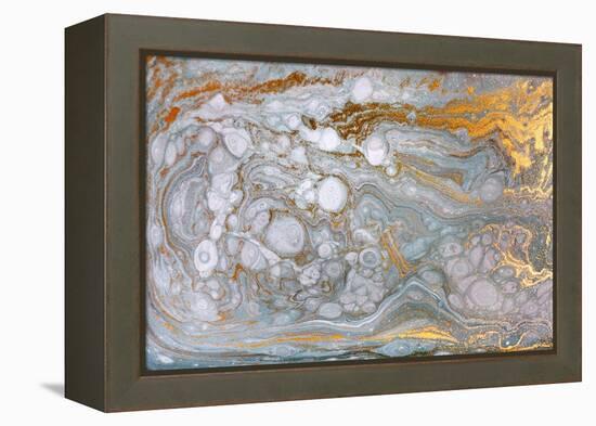 Marble Abstract Acrylic Background. Nature Marbling Artwork Texture. Gold Glitter.-Ana Babii-Framed Stretched Canvas