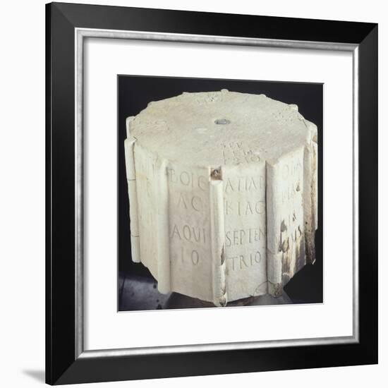 Marble Base from an Anemometer Engraved with the Cardinal Points-null-Framed Giclee Print