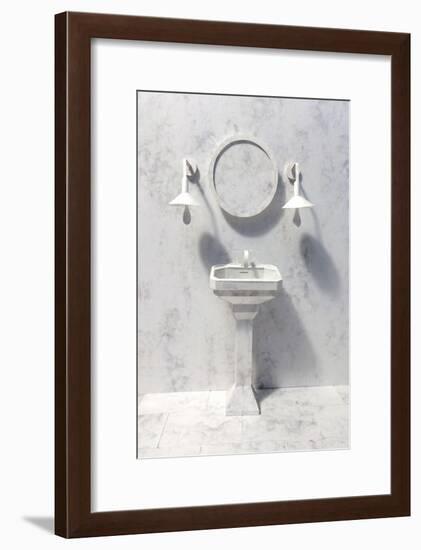 Marble Bathroom, 2019, paper-Isobel Barber-Framed Giclee Print