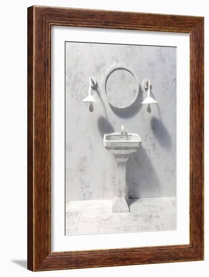 Marble Bathroom, 2019, paper-Isobel Barber-Framed Giclee Print