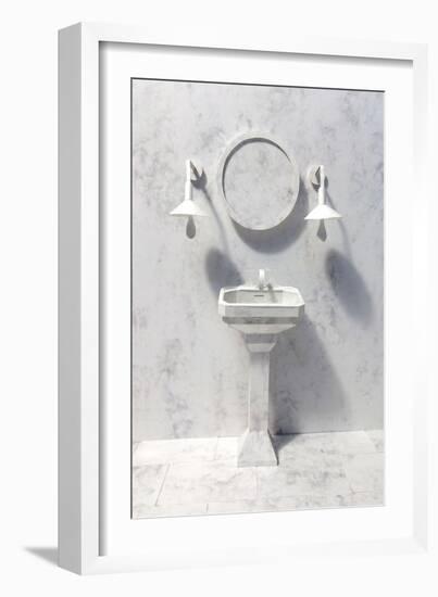 Marble Bathroom, 2019, paper-Isobel Barber-Framed Giclee Print