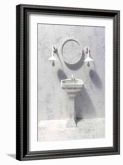 Marble Bathroom, 2019, paper-Isobel Barber-Framed Giclee Print