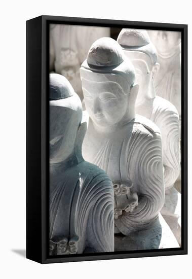 Marble Buddha Images Waiting to Be Finished at a Stone Carver's in Amarapura-Lee Frost-Framed Premier Image Canvas