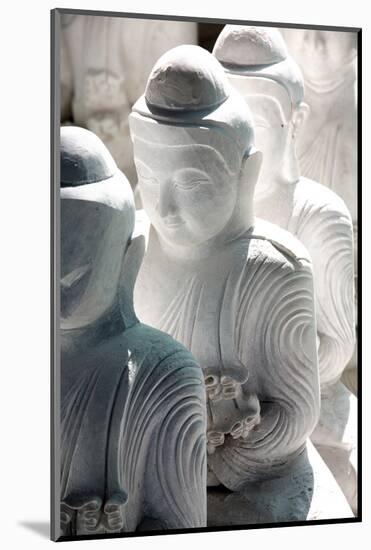 Marble Buddha Images Waiting to Be Finished at a Stone Carver's in Amarapura-Lee Frost-Mounted Photographic Print