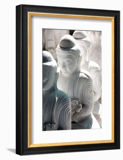 Marble Buddha Images Waiting to Be Finished at a Stone Carver's in Amarapura-Lee Frost-Framed Photographic Print