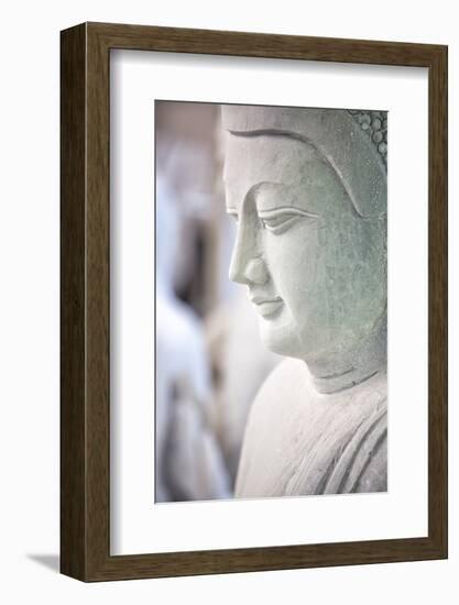 Marble Buddha Images Waiting to Be Finished at a Stone Carver's in Amarapura-Lee Frost-Framed Photographic Print