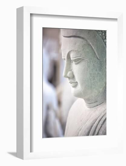 Marble Buddha Images Waiting to Be Finished at a Stone Carver's in Amarapura-Lee Frost-Framed Photographic Print