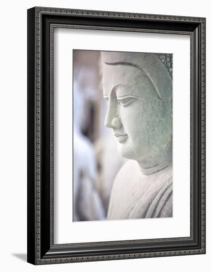 Marble Buddha Images Waiting to Be Finished at a Stone Carver's in Amarapura-Lee Frost-Framed Photographic Print